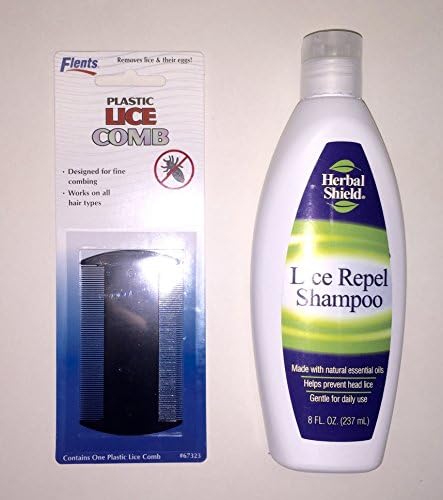 Herbal Shield Lice Repel Shampoo 8 FL OZ With~1 Lice plastic comb for lice Removal Lice &amp; Eggs