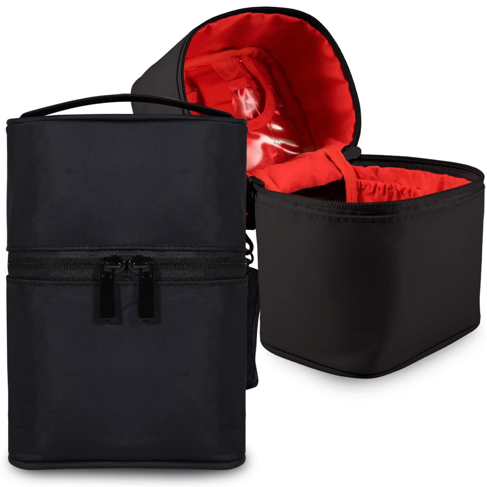 Photo 1 of Makeup Bag Travel Cosmetic Bag 7.5x5.5x4.4 Inch Makeup Brush Holder Organizer Cute Portable Artist Toiletry Storage Bag Cosmetics Case for Women
