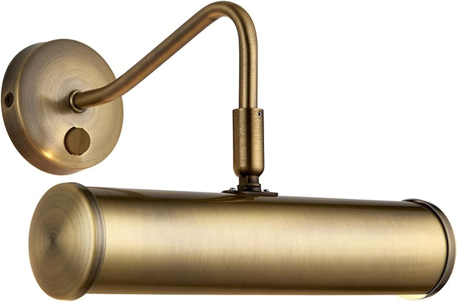 National Lighting Traditional Decorative Picture Light - Antique Brass Finish LED Picture/Display Wall Lamp with Rocker Switch 230mm - Compatible with 6.2W LED E14 (Not Included)