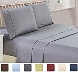 4 Piece Deep Pocket 1800 Series Bed Sheet Set Comfortable, Breathable, Soft & Extremely Durable Quality Platinum Bedding Set, Sheet & Pillow Case by Lux Decor Checkered Collection (Queen ,Grey)