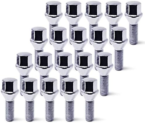Mastiff 93754 Lug Bolt Set, M12x1.5 Thread, Triple-Chrome Finish, 56mm Height - 25.4mm Thread Length - 17mm Hex - 60 Degree Cone Seat (Pk of 20)