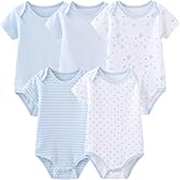 MAMIMAKA Baby Bodysuit Short Sleeve one-Piece Newborn Baby Clothes for Baby Boy and Girls