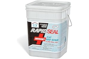 NEW PIG CORPORATION ALCM Roof Leak Repair, Rapid Seal Flat Roof Leak Repair, Flowable to Temporarily Stop Roof Leaks, 25 lb Container, Gray, PTY320