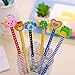 Yansanido 40 Pcs Colorful 7.28 Inch Length Random Cartoon Eraser Pencils, Cute Pencils for Office, School Supplies Students Children Gift (40)