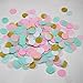 Mybbshower Blush Pink Mint Green Gold Glitter Wedding Confetti Party Table Decor 1 Inch Circle Pack of 2000