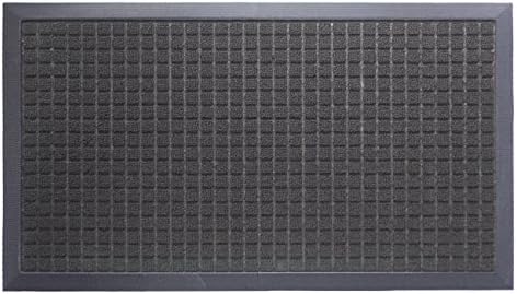 OVERSIZE Doormat Shoe Scraper Easy Clean Soft Texture Raised Squares Design Black