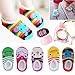 Yshare 5 Pairs Girls 6-24 Month Cartoon Baby Toddler Anti Slip Skid Low Cut Boat Socks + Gift Bangle With bags No Show Newborn Socks