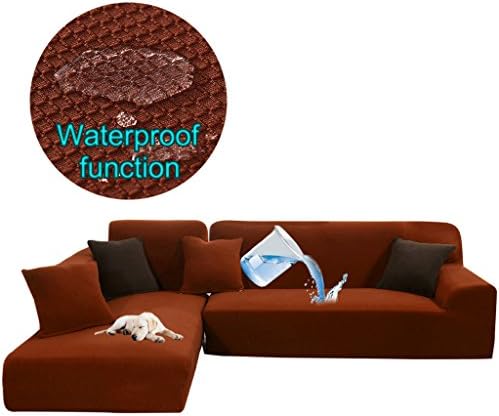 Taiyucover Stretch L-Shaped Sofa Protector for Cats Dogs Pets;Scratch Proof Waterproof Sofa Slipcovers for L Shape Sectional Chaise Sofa Covers (Coffee, L-Shaped(2-Seater+2-Seater))