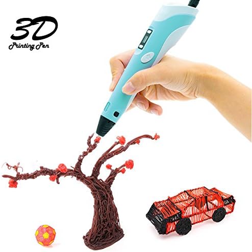 Cosyvie 3D Pen for Kids Professional 3D Printing Pen with OLED Display 3D Drawing Doodler Pen with 1.75mm PLA Filament Refills for Adults, Doodling, Artist, Girls, DIY, Drawing etc (Blue)