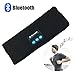 Touchshop Bluetooth Music Headband Outdoor Wireless Sweatband with Wireless Headphones Speakers & Microphone Hands Free for Gym Exercise Running Yoga Camping Skating (Black)