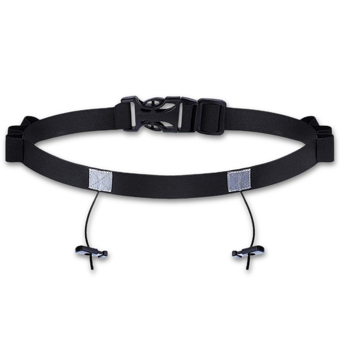 Race Number Belt With Reflective Running Belt and 6 Energy Hoops - Adjustable for Marathon, Cycling, Triathlon