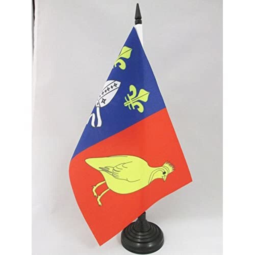 AZ FLAG Charente Maritime Table Flag 5'' x 8'' - French department Office Decoration 100% Polyester 21 x 14 cm - Mini Desk Flag with Pole and Black Plastic Base