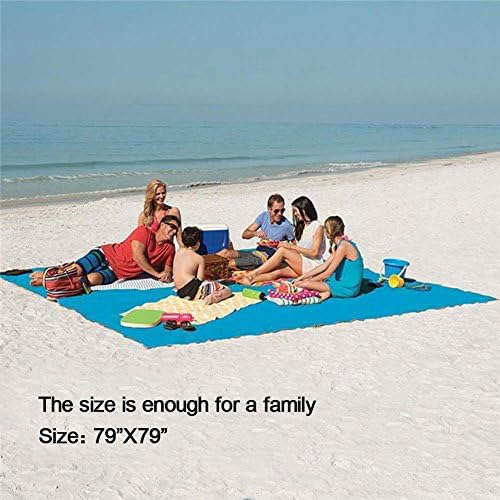 Sand Free Beach Mat-Outdoor Sand Proof Beach Blanket Waterproof Picnic Mat For Travel Camping Hiking 79"X79"
