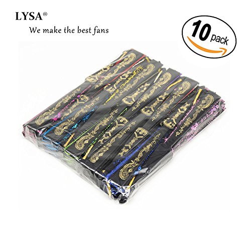 LYSA "Peacock" Folding Hand Held Fans Bulk for Women - Spanish / Chinese/Japanese Palace Style Restoring Ancient Ways 9.06"（23cm)( 10pcs Mixed Colors) - Thumbnail 6