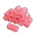 uxcell Hair Curlers Rollers Set, 12 Pcs Self Grip Hair Curlers for Volume Long Fine Medium Hair, Large Plastic Salon DIY Hair Styling Tools for Women Men, Pink