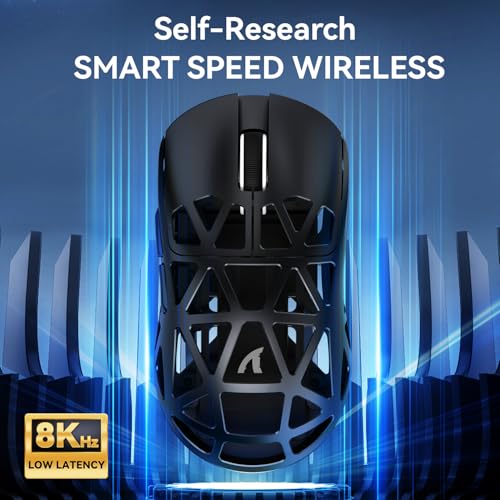 ATTACK SHARK R2 Magnesium Alloy Gaming Mouse, PixArt PAW3950 Sensor, Wireless 8K, 48g Superlight, BT/2.4G/Wired, Adjustable DPI 42000, for Win11/Xbox/PS/Mac