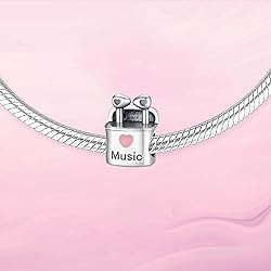 VALGACLS I Love Music Charms 925 Sterling Silver