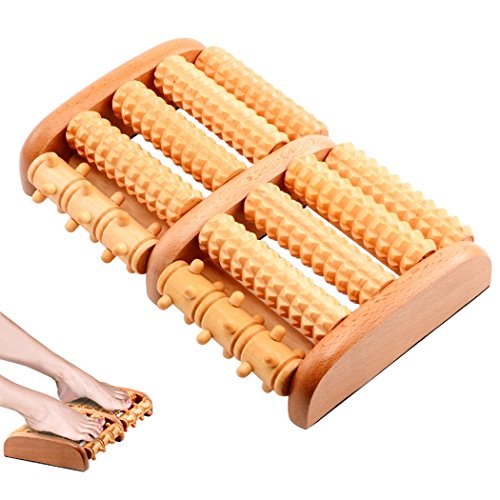Foot Massager Wooden Roller, Hangrui Dual Wooden Foot Massage Roller Relief Stress Pain Body