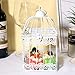 2Pcs Decorative White Wedding Metal Bird Cages, Square Bird Cages Metal Wall Hanging Bird Cage, White Metal Birdcage with Hinged Top for Small Birds Wedding Party Baby Shower Chrismas Home Decorationthumb 4