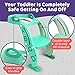 Potty Training Seat Unisex Toddler Toilet - Foldable Adjustable Ladder Non-Slip Step w/Safety Handles - Fits Toilets 14-16.1” High. Bonuses: Soft Cushion Seat - Potty Training Chart - Age 2-8 - Green