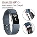 POY Replacement Bands Compatible for Fitbit Charge 2, Classic Edition Adjustable Sport Wristbands, Small Blue-Gray