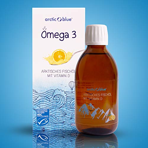 Arctic Blue Omega 3 Fischöl â 250 ml flüssig â MSC-Zertifiziert - hochdosiert mit DHA, EPA und Vitamin D â ohne AufstoÃen oder Fischgeruch â arktisches Fischöl â Orangengeschmack – Bild 6