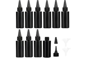 NANSHINE 10pcs 60ml(2oz) Black Plastic Squeeze Dispensing Bottles Glue Bottle Light-proof Sealed Plastic Bottle With Caps, Fo