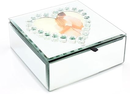 Leonardo Plata Espejo Caja con Forma de corazón Caja con Tapa ...