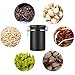 Large Airtight Coffee Container, Stainless Steel Black Kitchen Storage Canister for Coffee, Nuts,Sugar, Flesh(22 OZ)