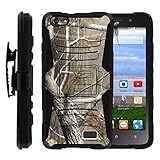 Huawei Raven LTE Cover, Huawei Raven LTE Holster, Two Layer Hybrid Armor Hard Cover with Kickstand and Unique Graphic Images for Huawei Raven LTE H892L by MINITURTLE - Hunter Camouflage