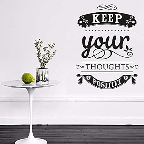 Dalxsh Motto Quotes Wall Stickers Mantieni I Tuoi Pensieri Positivi Decalcomania Da Muro Per Ufficio Arredamento Camera Da Letto Rimovibile Fai Da Te Vinile Adesivo 40x53cm Amazon It Fai Da Te