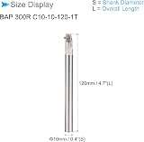 CoCud 1 Flute 0.4" Indexable End Mill 90 Deg R0.8 for APMT1135 Steel Milling view 2