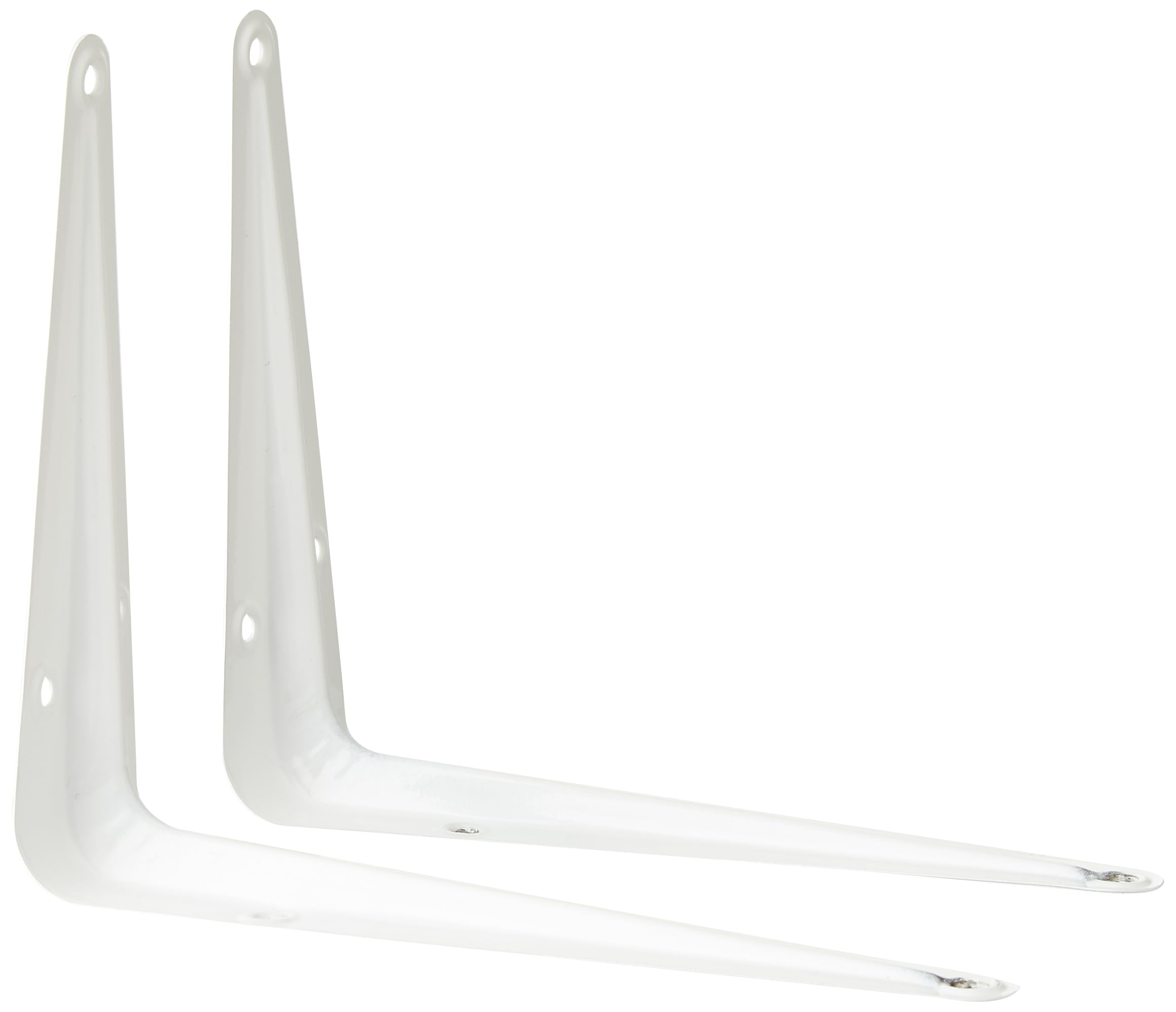 Merriway BH06750 (10 Pcs) London Shelf Brackets Steel Wall Mounted White 6 Inch x 5 Inch - Pack of 10 Pieces