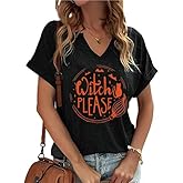 V Neck Tops for Women Vintage Fall Shirts Pumpkin Turkey Graphic Thanksgiving Tee Bonfires Party Shirts