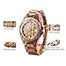BEWELL 100BG Wooden Watch Analog Quartz Light Weight Vintage Wrist Watch for Men (Zebra Wood)