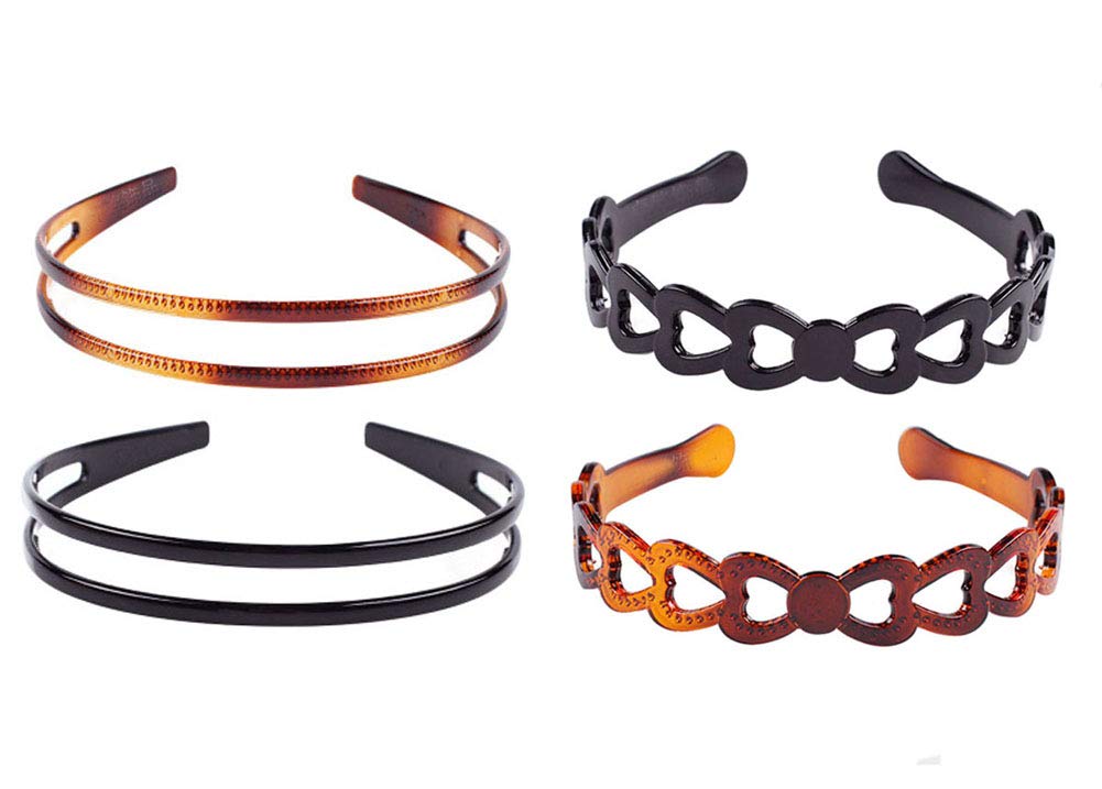 4PCS High-grade Hard Plastic Tooth Headband Hairband Women Girls Hair Hoop Hair Accessories (E#)