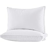 puredown® Goose Feather Down Pillow Gusseted Bed Pillows for Sleeping 100% Cotton Shell Set of 2 Standard Size
