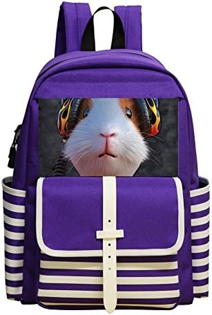 Small School Backpack For Kindergarten Boys Girls,Print Dj Guinea Pig,Purple