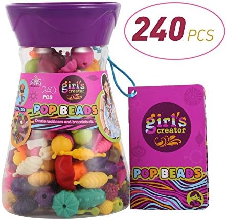 Pop Beads Snap Lock Beads - INvench DIY Jewelry Set Cute Making Kit for Necklace Bracelet Art Crafts for 3 Year Above Kids Intelligence Educational Toy (pop 240)