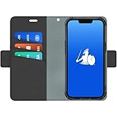 DefenderShield EMF Protection & 5G Anti Radiation iPhone XR Case - RFID Blocking EMF Shield Detachable Wallet Case with Magnetic Closure (Black)