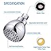 High Pressure Shower Head, 3 Inch Anti-clog Anti-leak Fixed Chrome Showerhead, Wall Mount, Adustable Metal Swivel Ball Joint with Filter for Low Flow Showers (Silver Chrome)