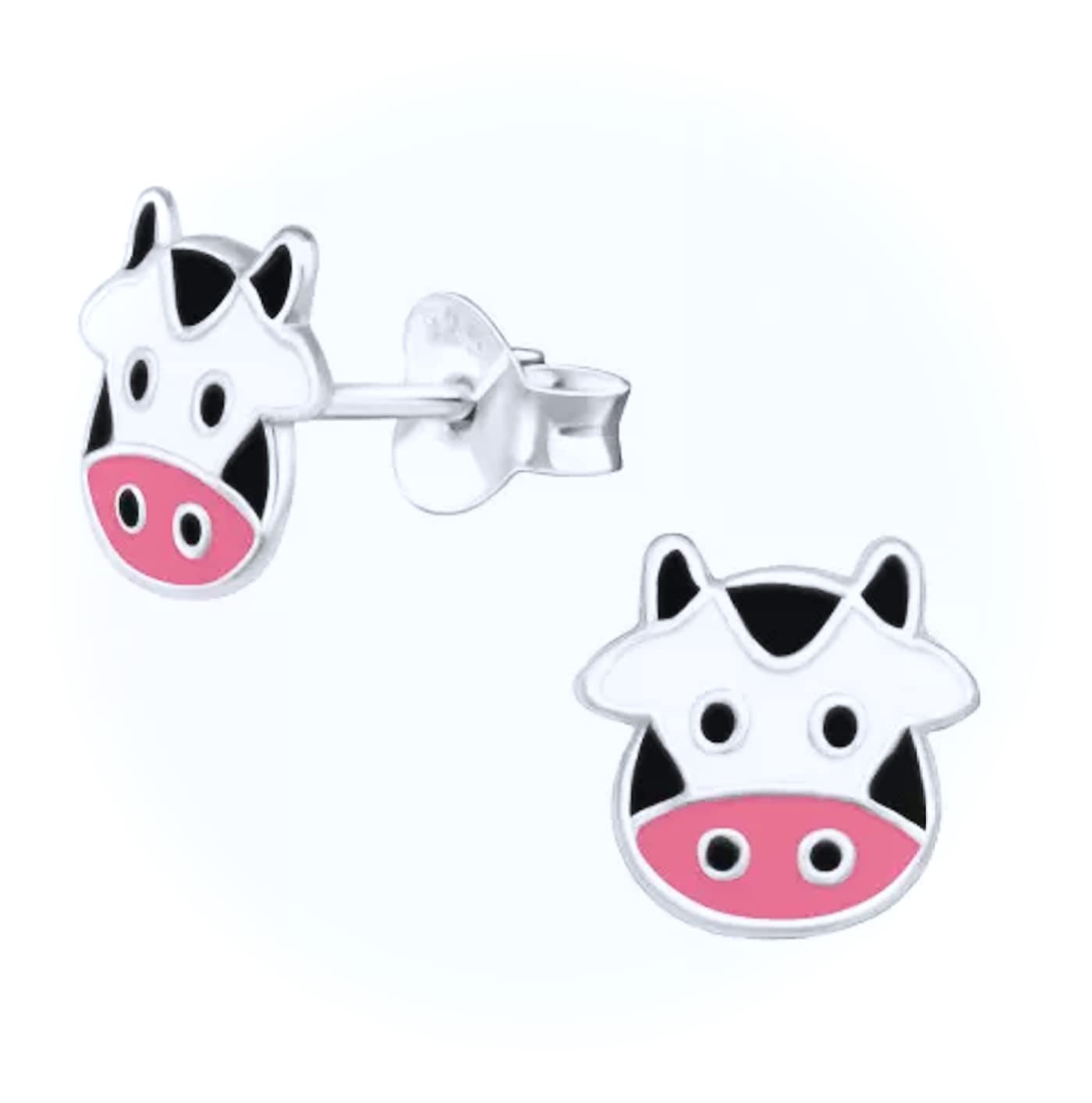 Cute Cow Earrings - 925 Sterling Silver