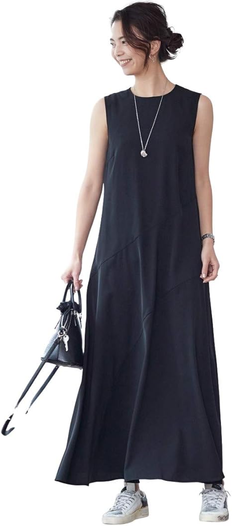 Amazon Nissen ニッセン ワンピース ドレス 無地 無地調 Sh12 ワンピース トールサイズ イレギュラーヘム切替マキシ丈フレア ワンピース 高身長インスタグラマー匠さんコラボ ワンピース チュニック 通販