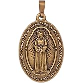 Our Lady of Tears Medal Pendant | Holy Card | Nossa Senhora das Lágrimas | Portuguese Catholic Devotional Medal | Bronze Tone Spiritual Comfort for Grief, Healing, Prayer | Add to Necklace or Chaplet