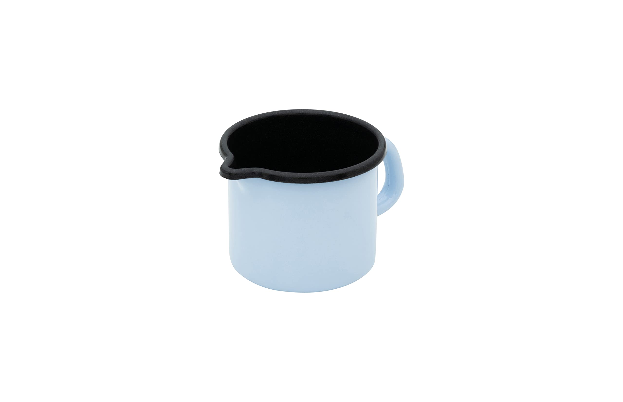 Riess, 0038-028, Baking Enamel Blue, Sippy Pot, 9 cm Diameter, Volume 0.5 litres, Enamel, Light Blue, 8.5 cm High, 14.6 cm Wide, 10.2 cm Long, 250 g