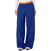 HeSaYep Women's Fleece Lined Sweatpants Winter Warm Wide Leg Sweat Pants Baggy Casual Pants with Pockets
