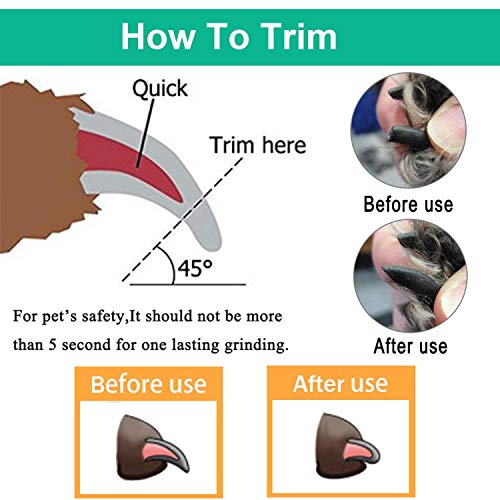 WWVVPET Pet Nail Grinder,More Powerful Dog Nail Clipper,Electric Nail Trimmer,Painless Paw Claw Care,[2019 Upgrade] Super Quiet Rechargeable Grooming Smoothing Tool for Large Dog/Cat/Bird (Upgrade) - Thumbnail 7