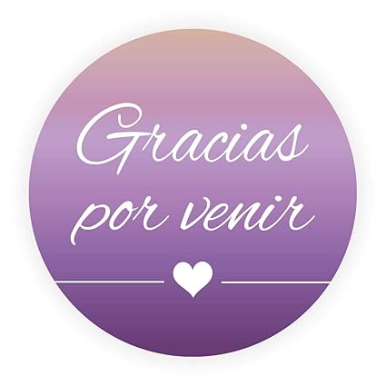 Lyly 48 Etiquetas Gracias Por Venir Espanol 4 Cm Diametro Redondas