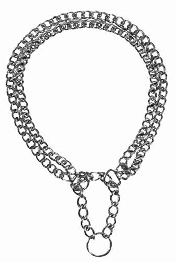 Dog Choke chain, double row, with strain relief, 55 cm/2.5 mm