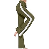 Women's Modal Sweatpant Yoga Leggings Side Striped High Waist Stretch Slim Comfy Jogger Sport Workout Trousers